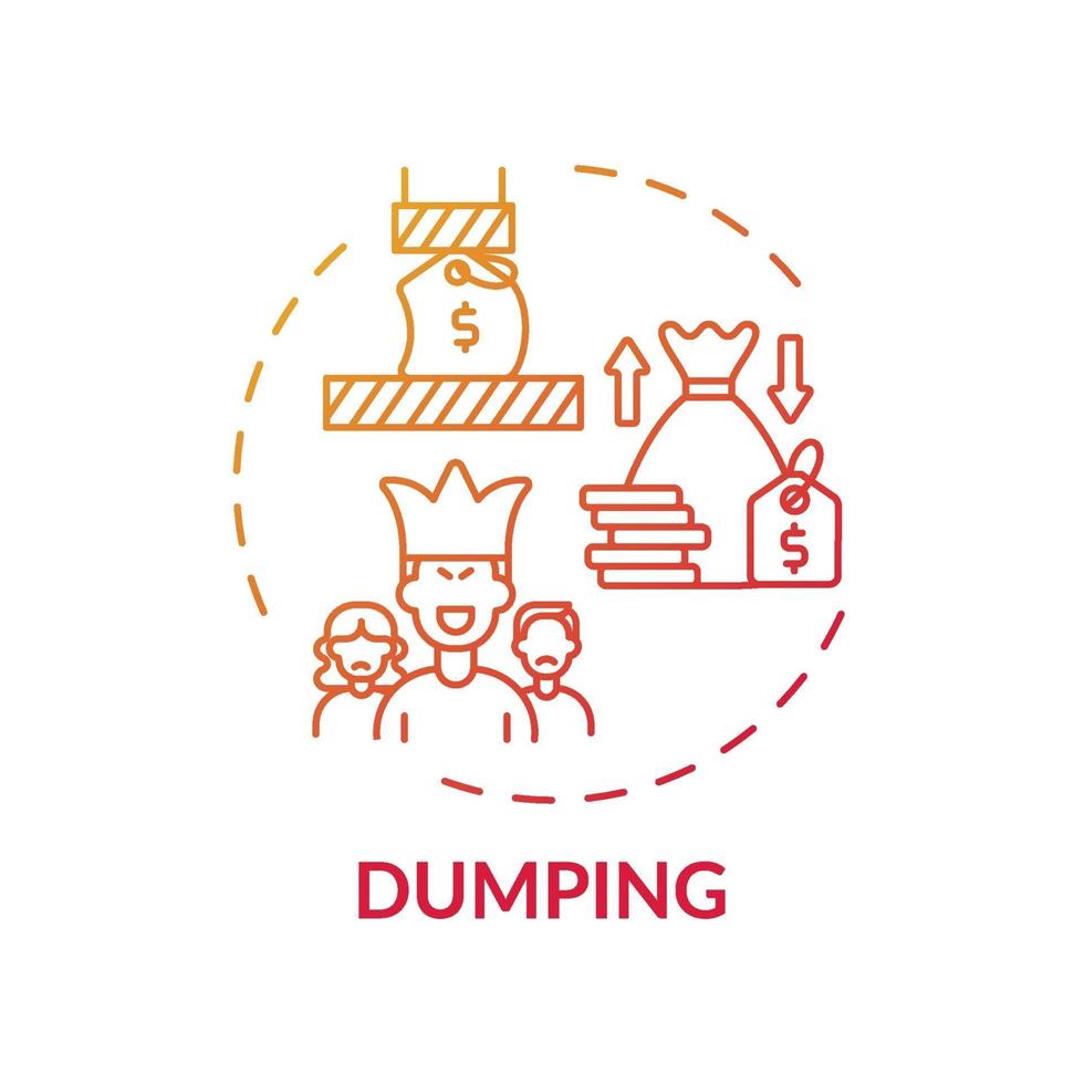 icône de concept de dumping vecteur