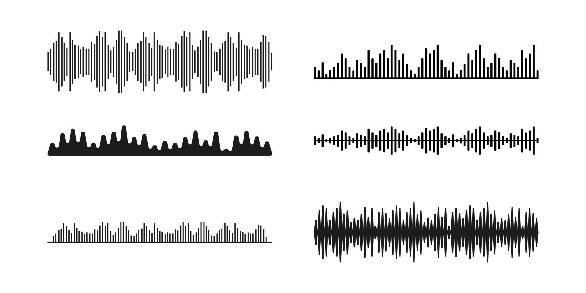 du son vague ensemble. du son vagues, égaliseur, l'audio vagues, radio signal, musique. enregistrement. vecteur illustration