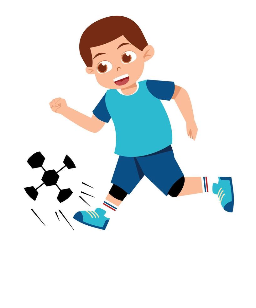 enfant en jouant Football illustration vecteur