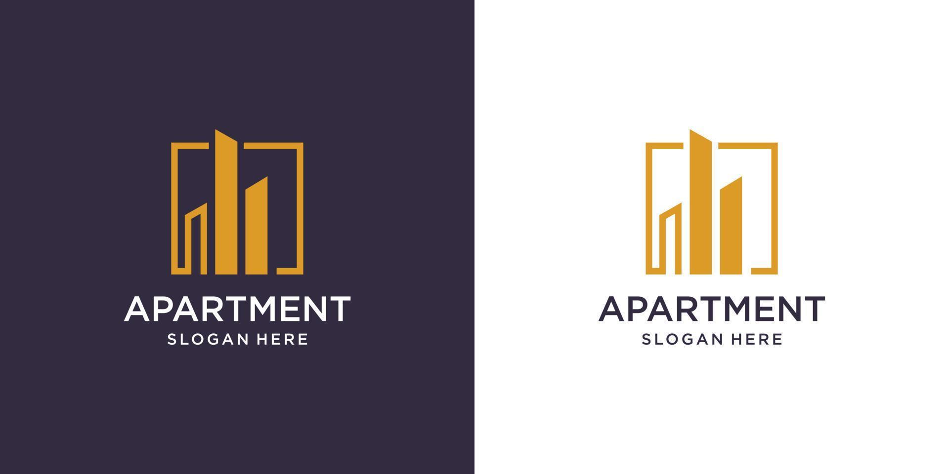 bâtiment logo conception avec moderne idée, réel domaine, appartement, maison vecteur