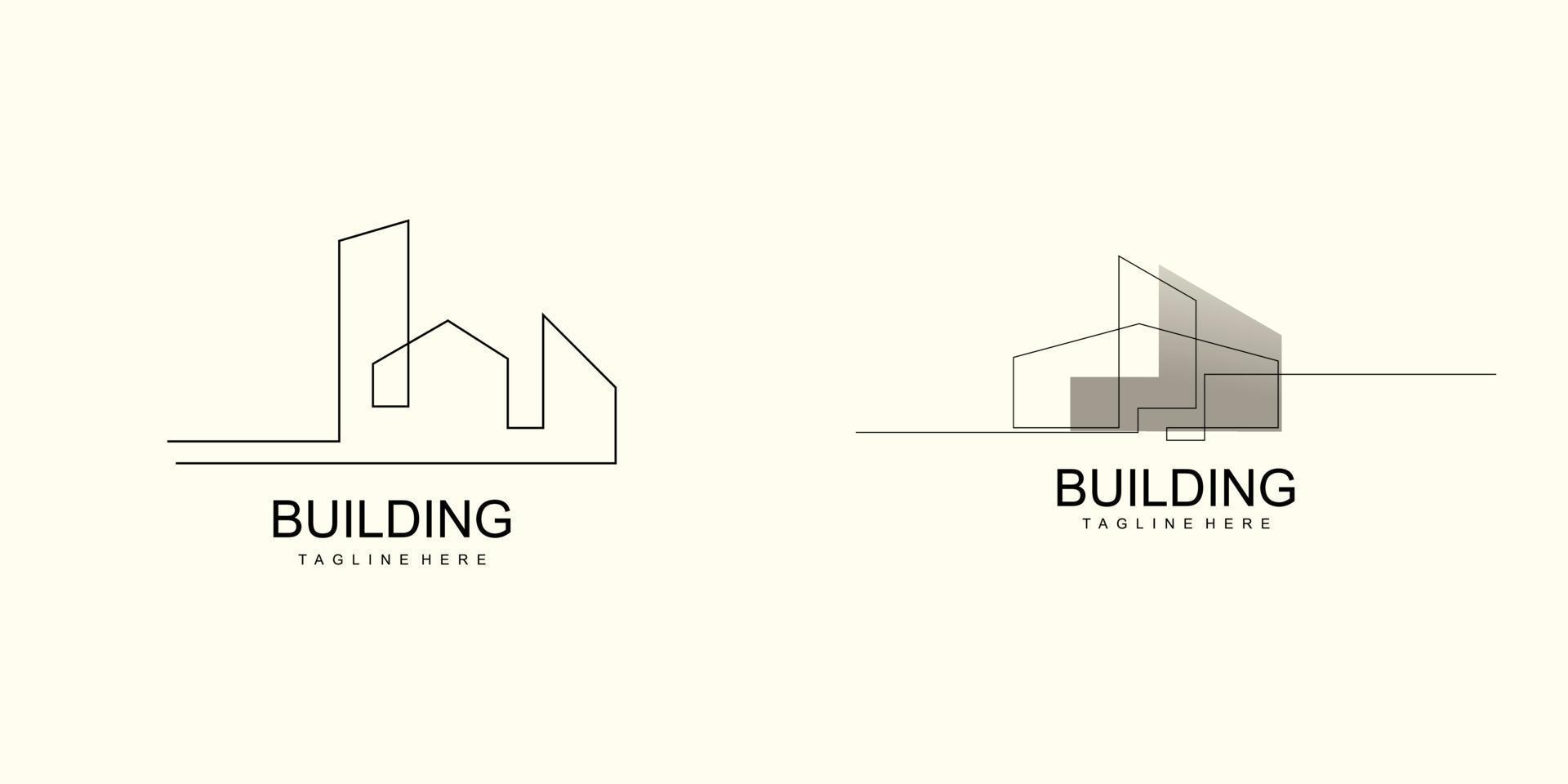 bâtiments logo avec unique concept pour universel pays, réel domaine, bâtiment, architecture vecteur