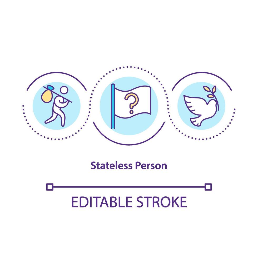 icône de concept apatride vecteur