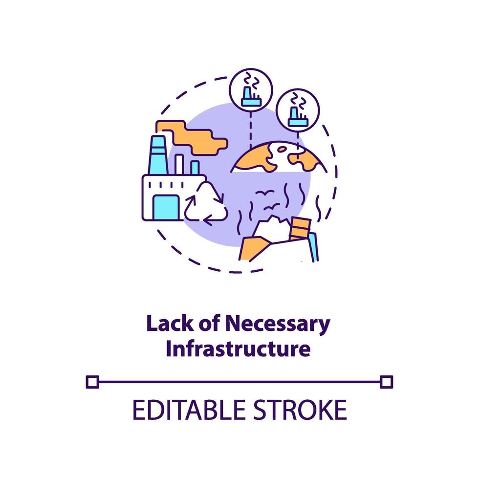 icône de concept de manque d & # 39; infrastructure nécessaire vecteur