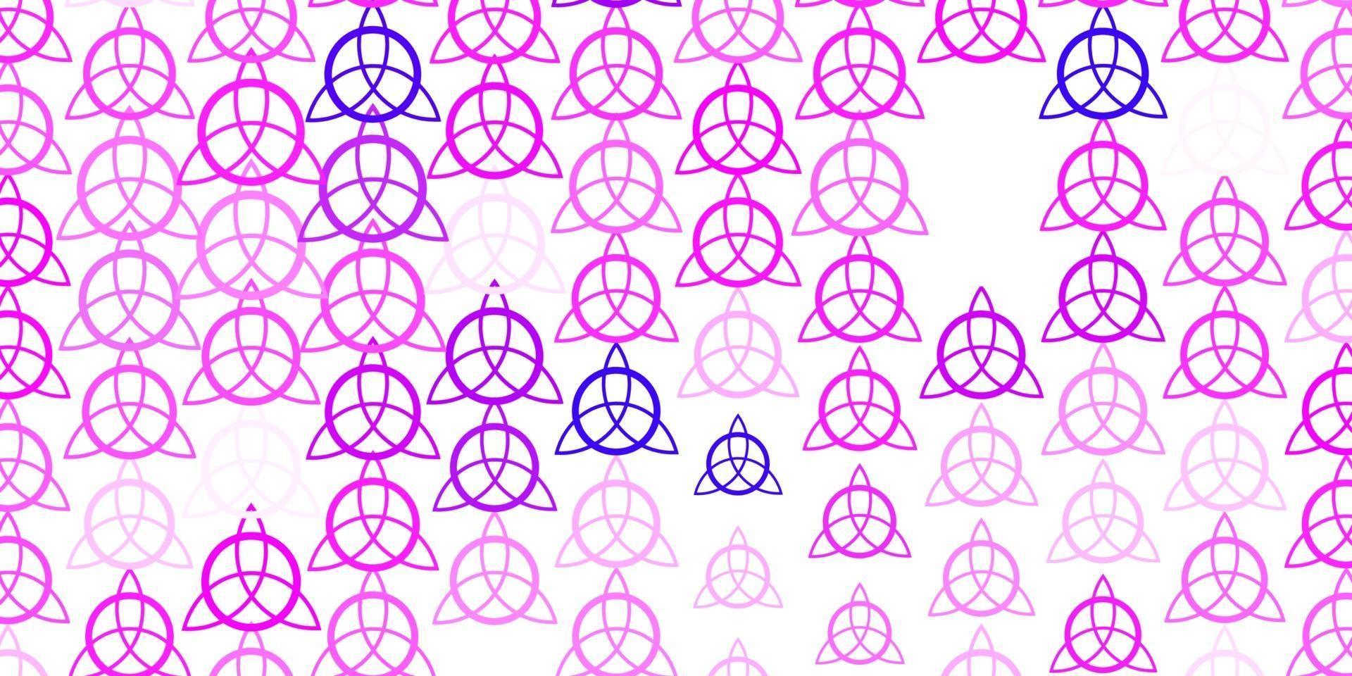 modèle vectoriel violet clair, rose avec des signes ésotériques.