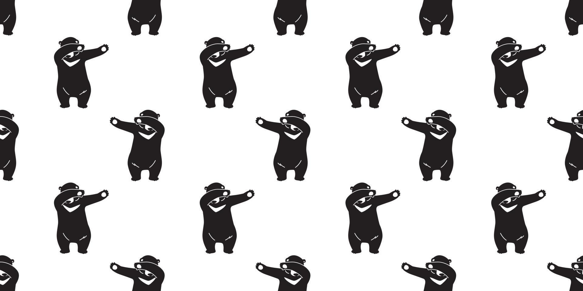 ours sans couture modèle polaire ours vecteur nounours touche Danse isolé fond d'écran Contexte