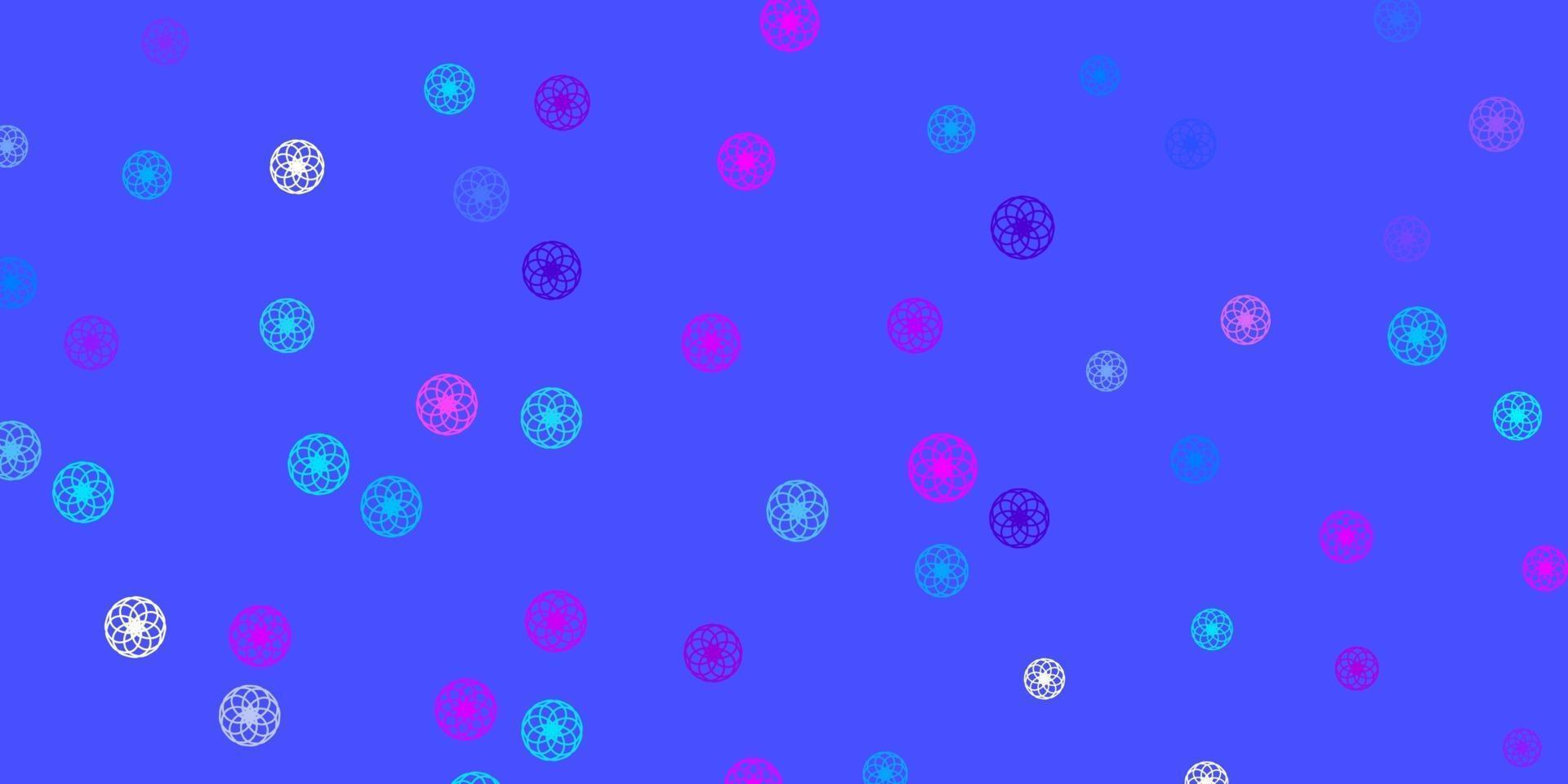 modèle vectoriel rose clair, bleu avec des cercles.