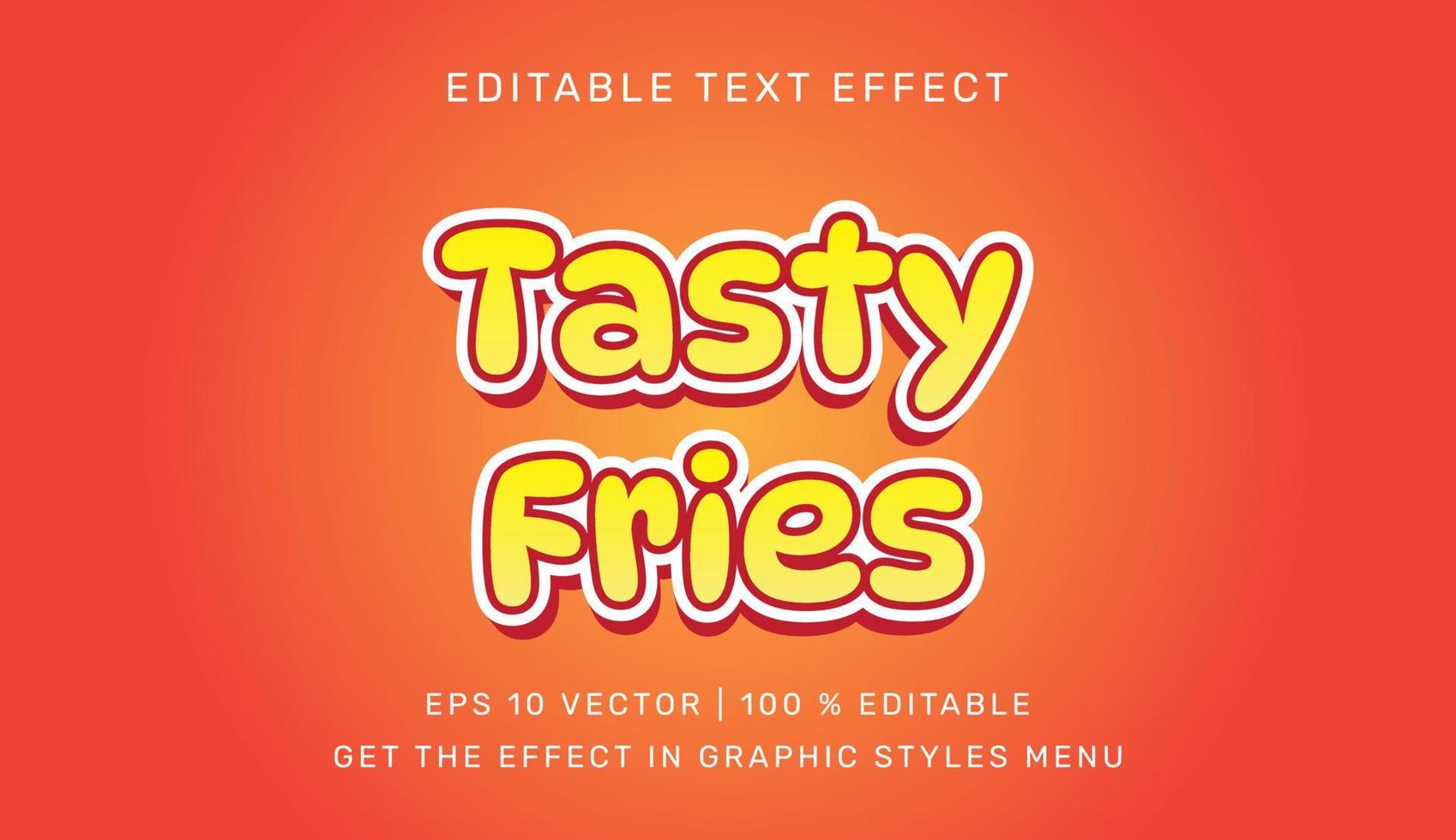 savoureux frites 3d modifiable texte effet modèle vecteur