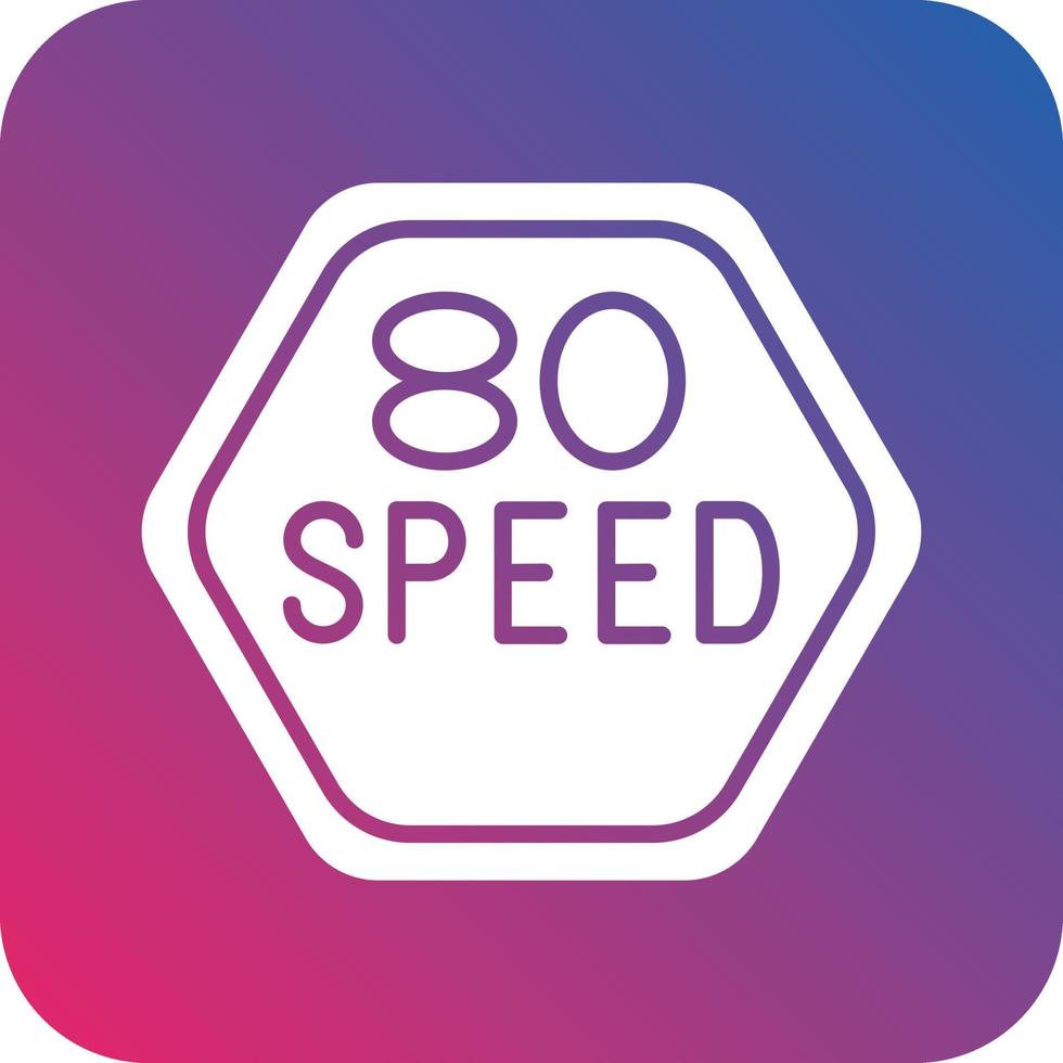 80 la vitesse limite icône vecteur conception