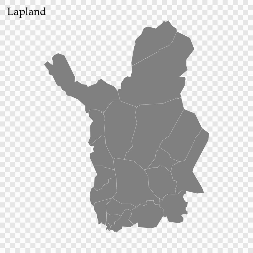 haute qualité carte Région de Finlande vecteur