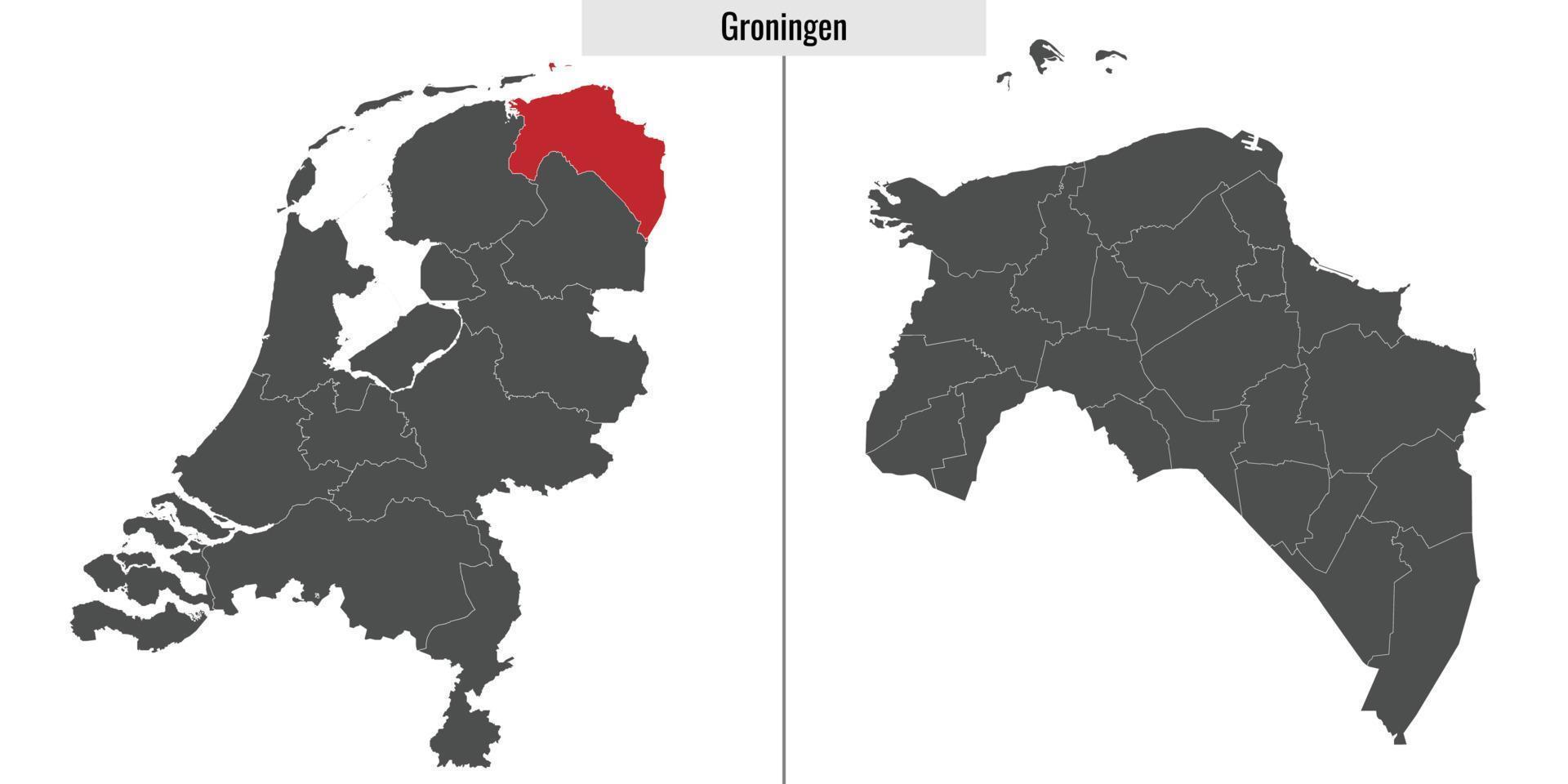 carte Région de Pays-Bas vecteur