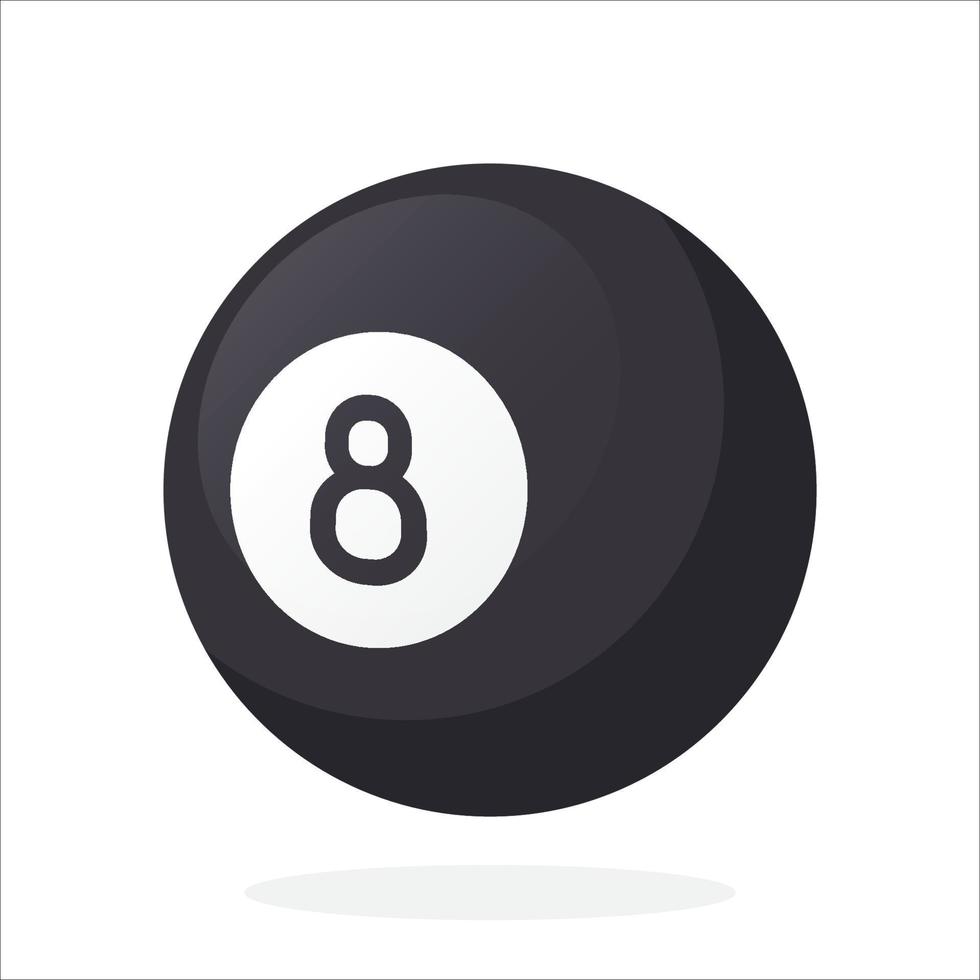 Boule de billard noire numéro huit vecteur