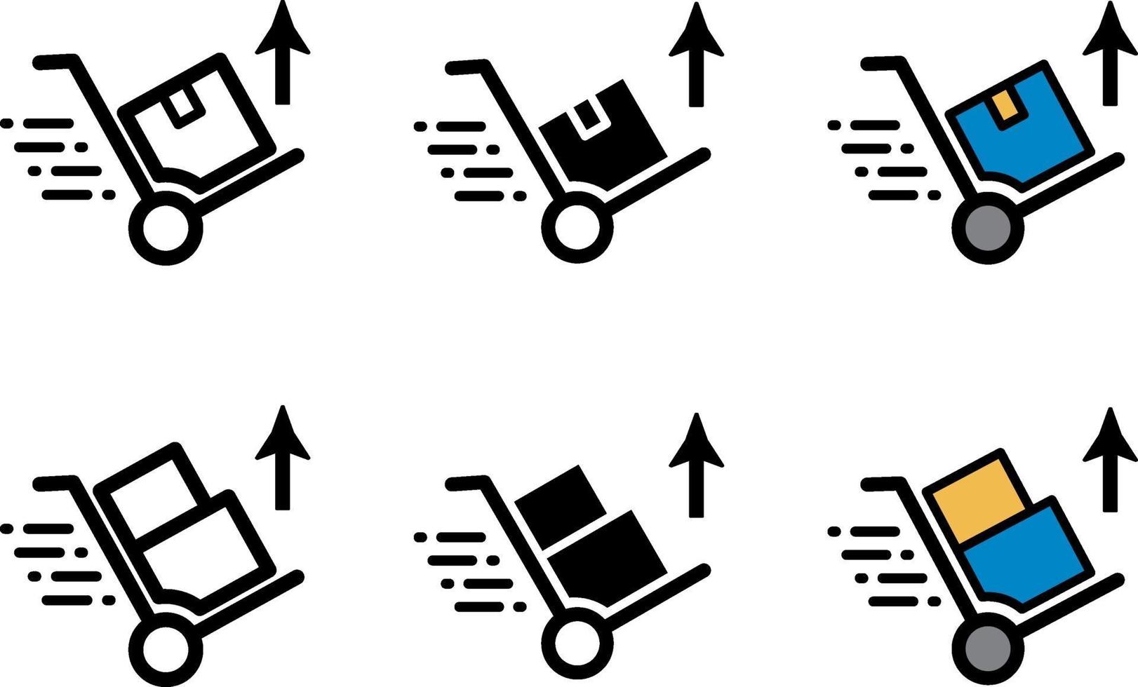 charrette à main acheter et vendre un ensemble de conception vecteur