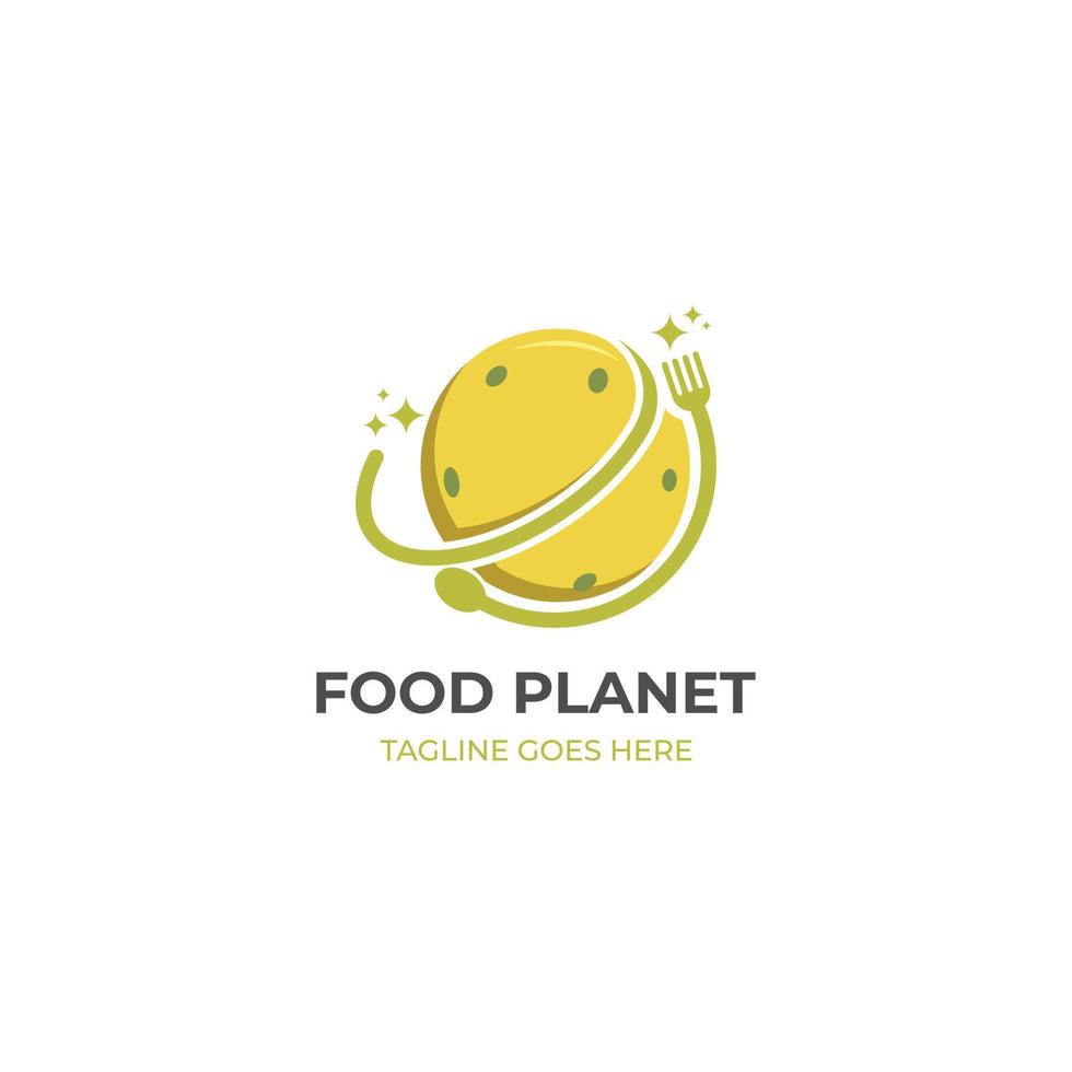 nourriture planète logo conception, adapté pour nourriture entreprise, restaurant, café, etc. vecteur