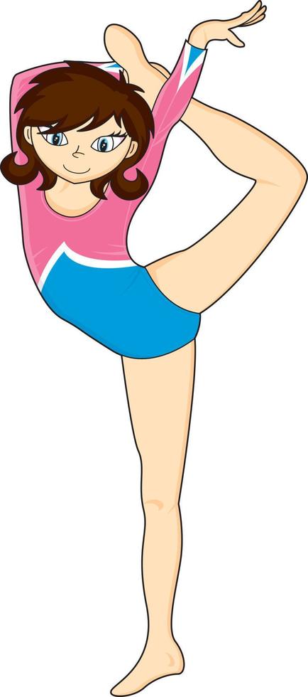 mignonne dessin animé gymnaste gymnastique sport et loisir illustration vecteur