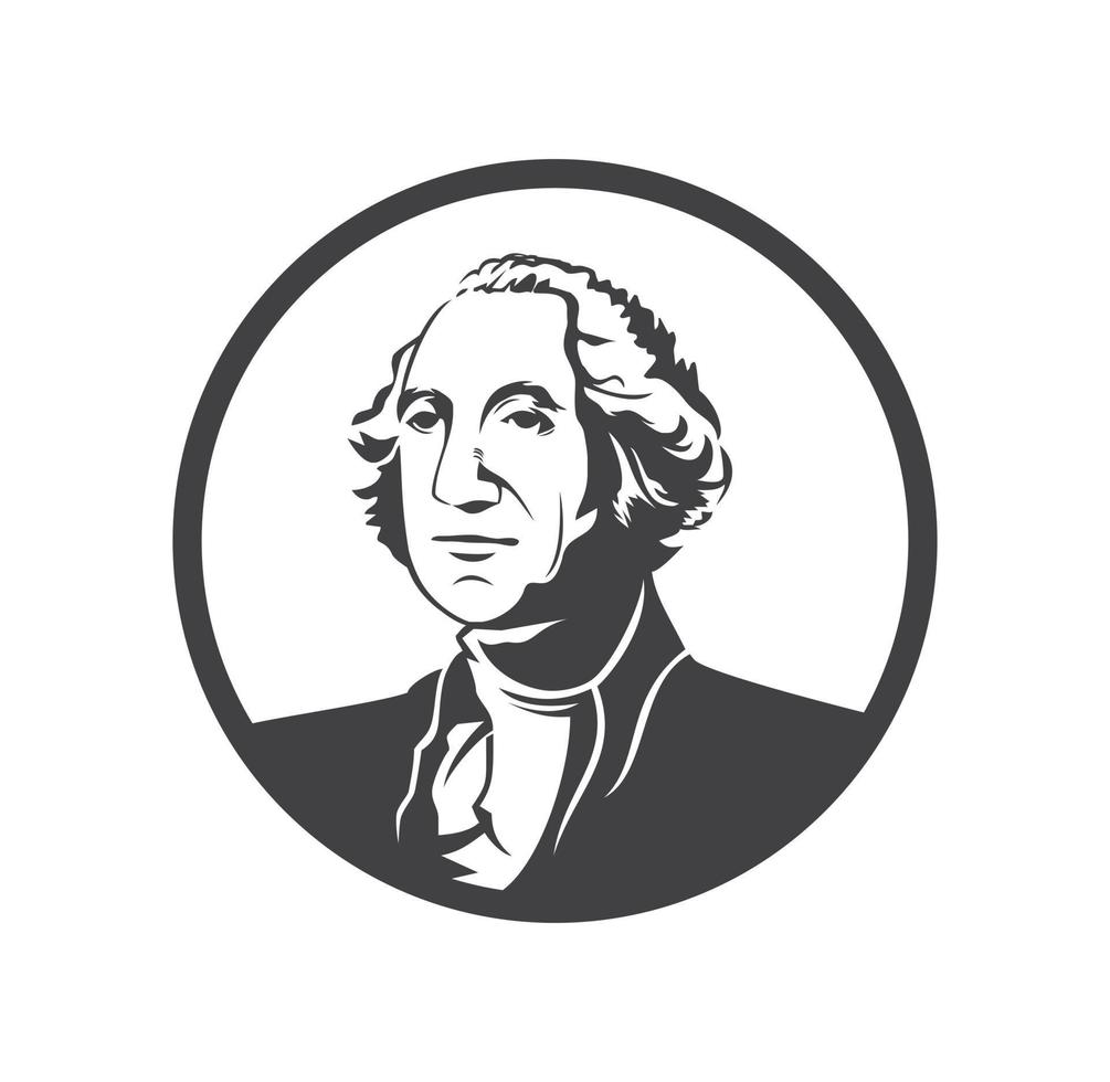 création de logo george washington vecteur