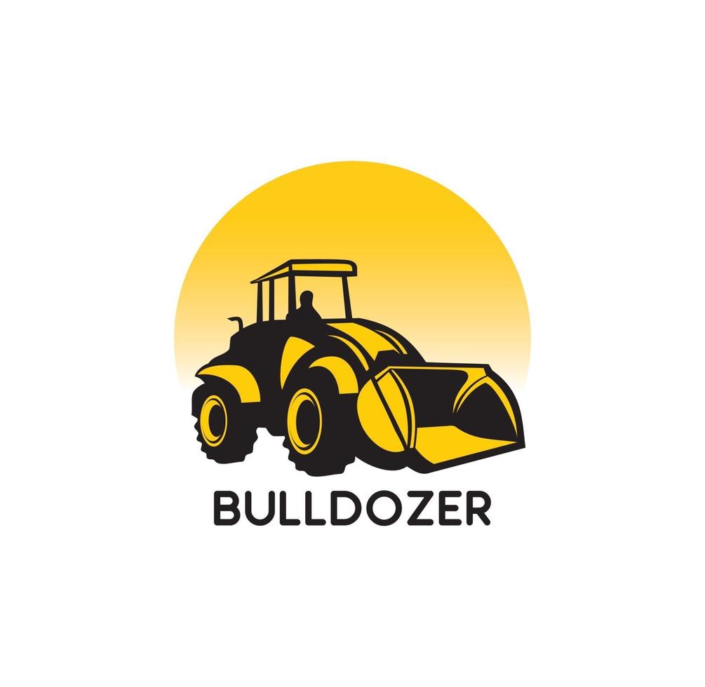 conception de dessin animé de bulldozer vecteur