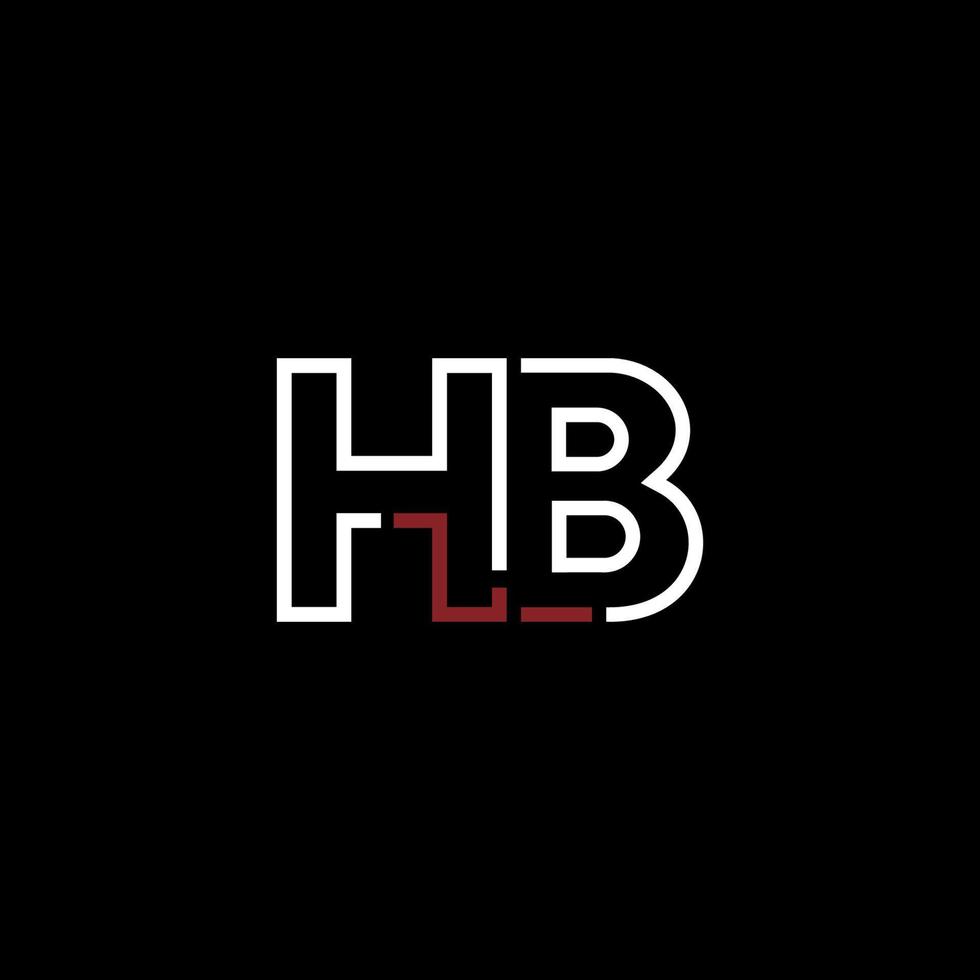 abstrait lettre hb logo conception avec ligne lien pour La technologie et numérique affaires entreprise. vecteur