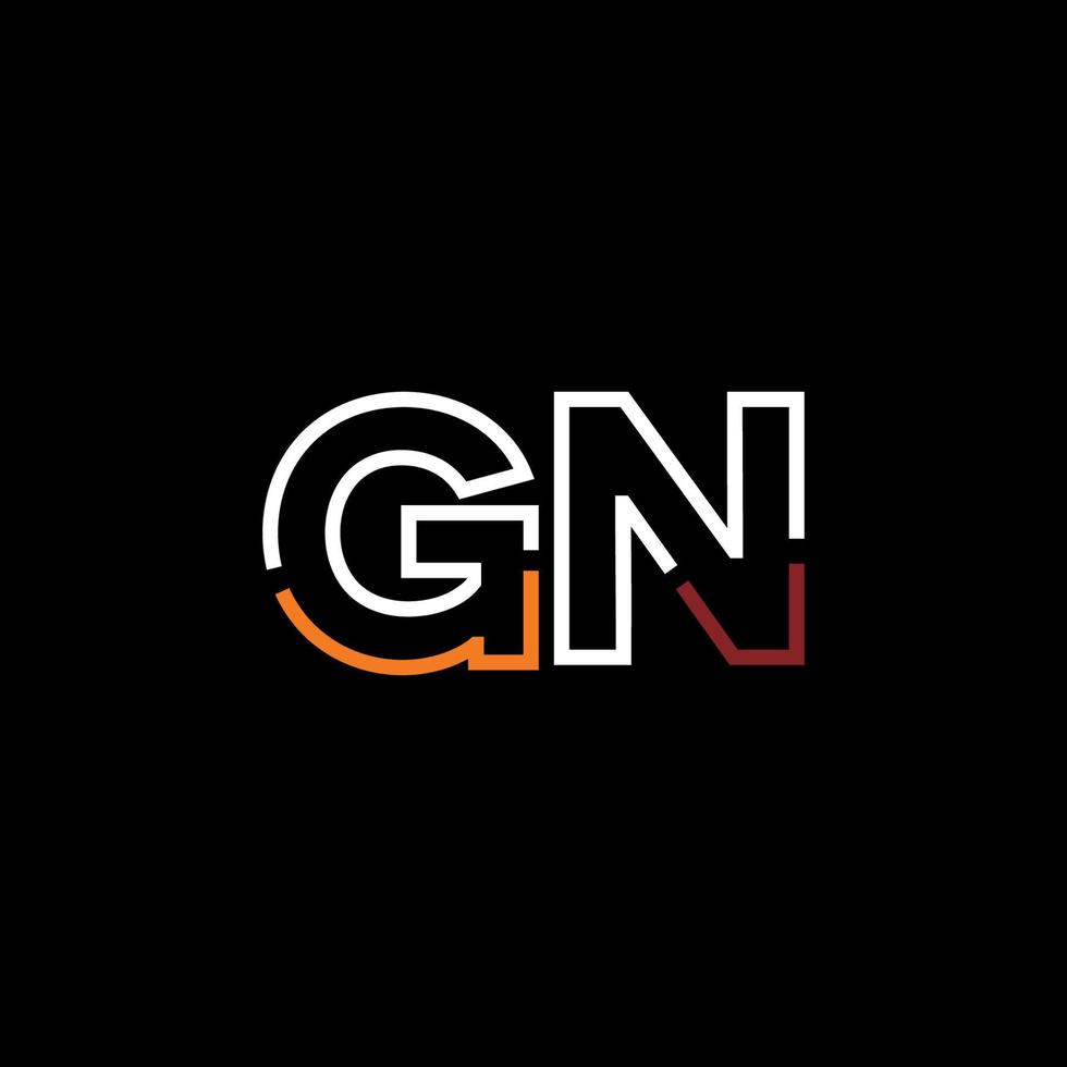 abstrait lettre gn logo conception avec ligne lien pour La technologie et numérique affaires entreprise. vecteur