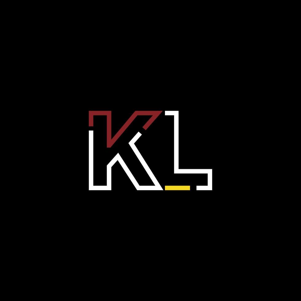 abstrait lettre kl logo conception avec ligne lien pour La technologie et numérique affaires entreprise. vecteur