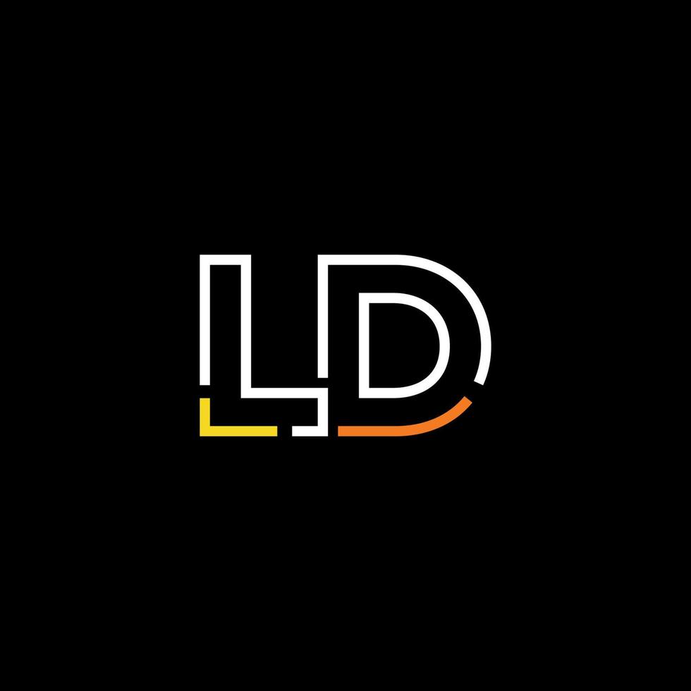 abstrait lettre ld logo conception avec ligne lien pour La technologie et numérique affaires entreprise. vecteur