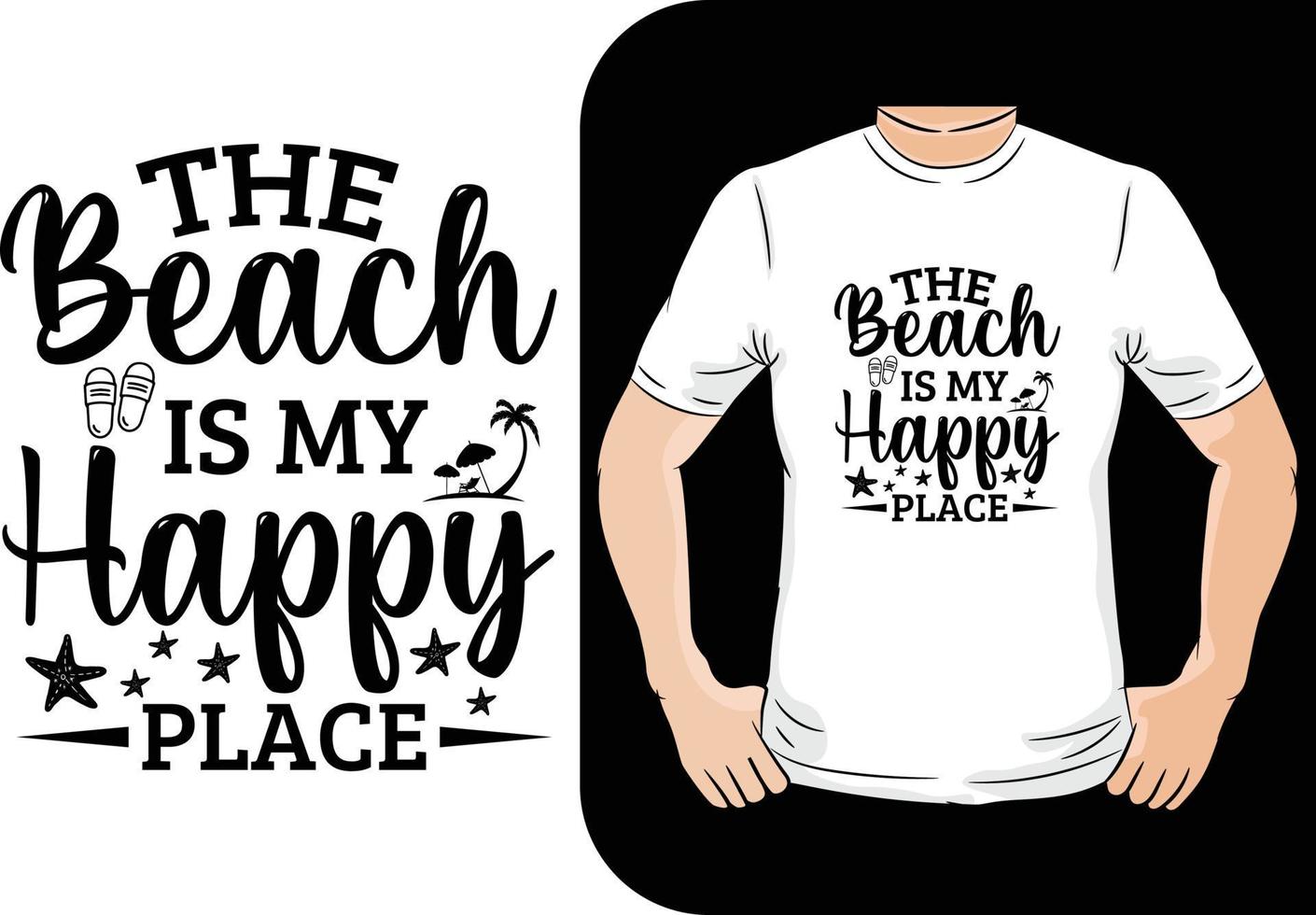 le plage est mon content endroit été t chemise conception vecteur