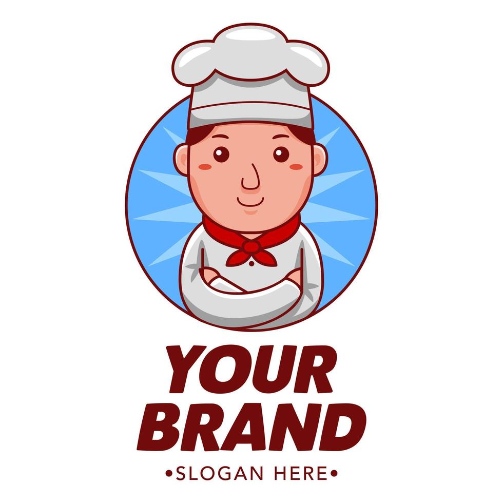 boulanger dessin animé personnage logo vecteur modèle