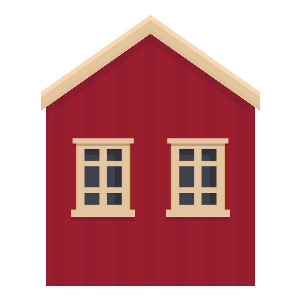 Islande rouge maison icône dessin animé vecteur. Voyage pays vecteur