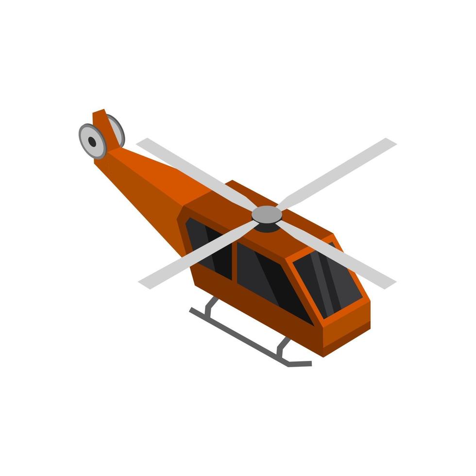 hélicoptère isométrique sur fond vecteur
