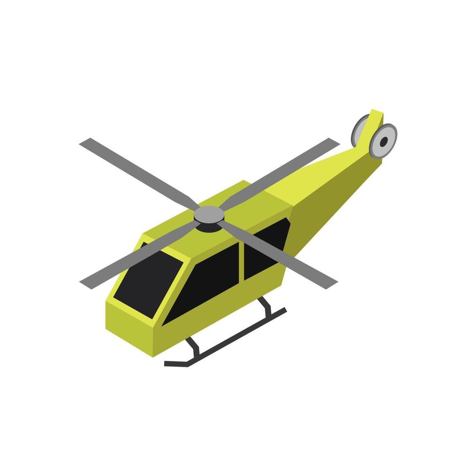 hélicoptère isométrique sur fond vecteur
