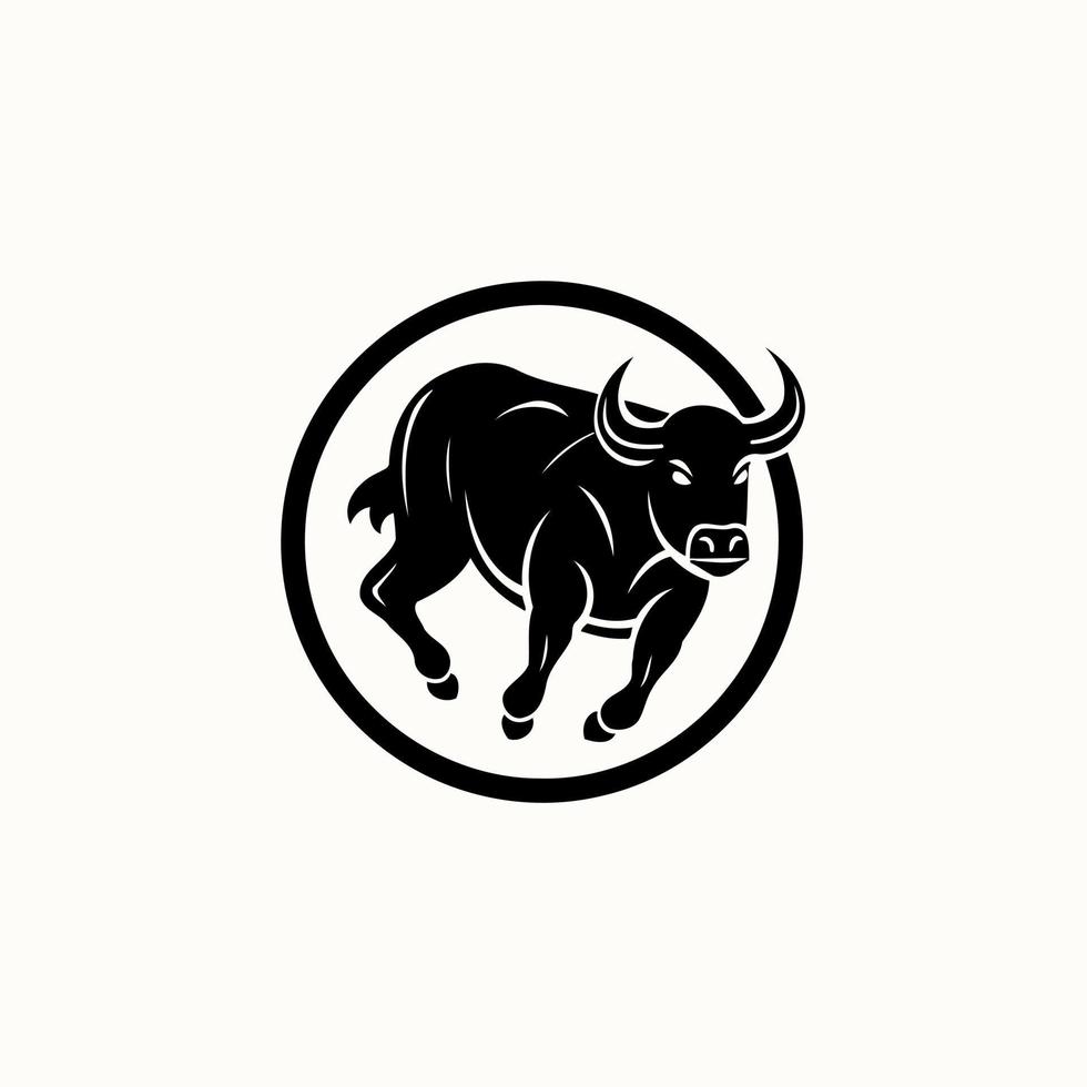 logo de une cornu taureau vecteur