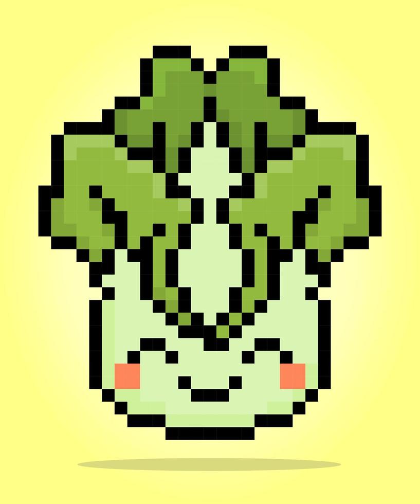 pixel 8 bit moutarde personnage. les plantes pour Jeu les atouts et traverser piqûre motifs dans vecteur illustrations.