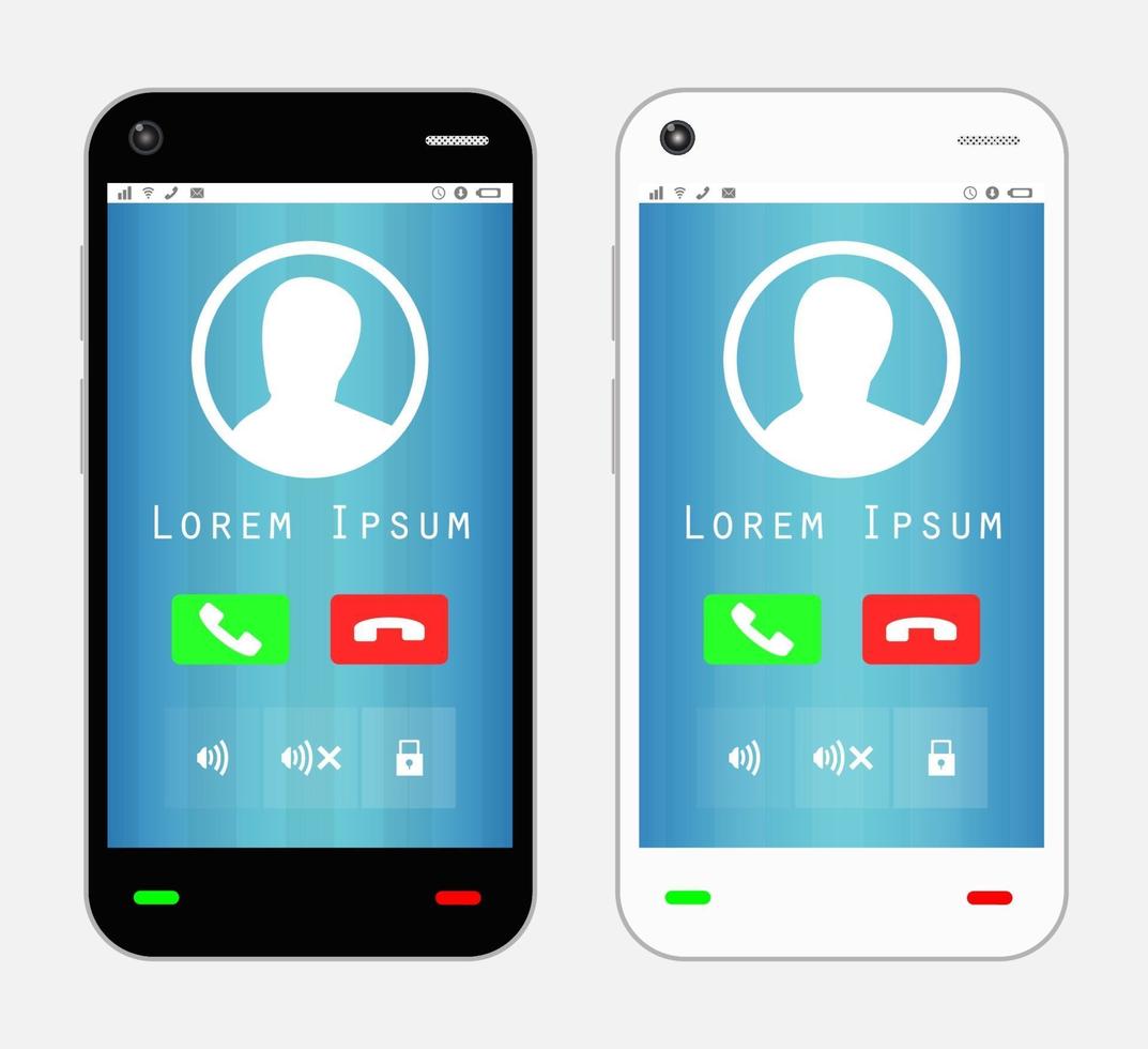 smartphone avec interface d'appel vecteur