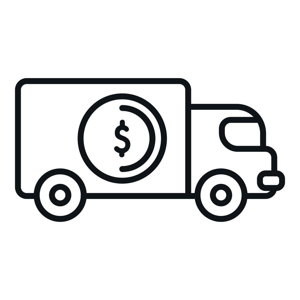 banque réserve un camion icône contour vecteur. argent la finance vecteur