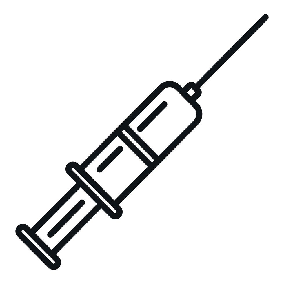 vaccin injection icône contour vecteur. immunitaire système vecteur