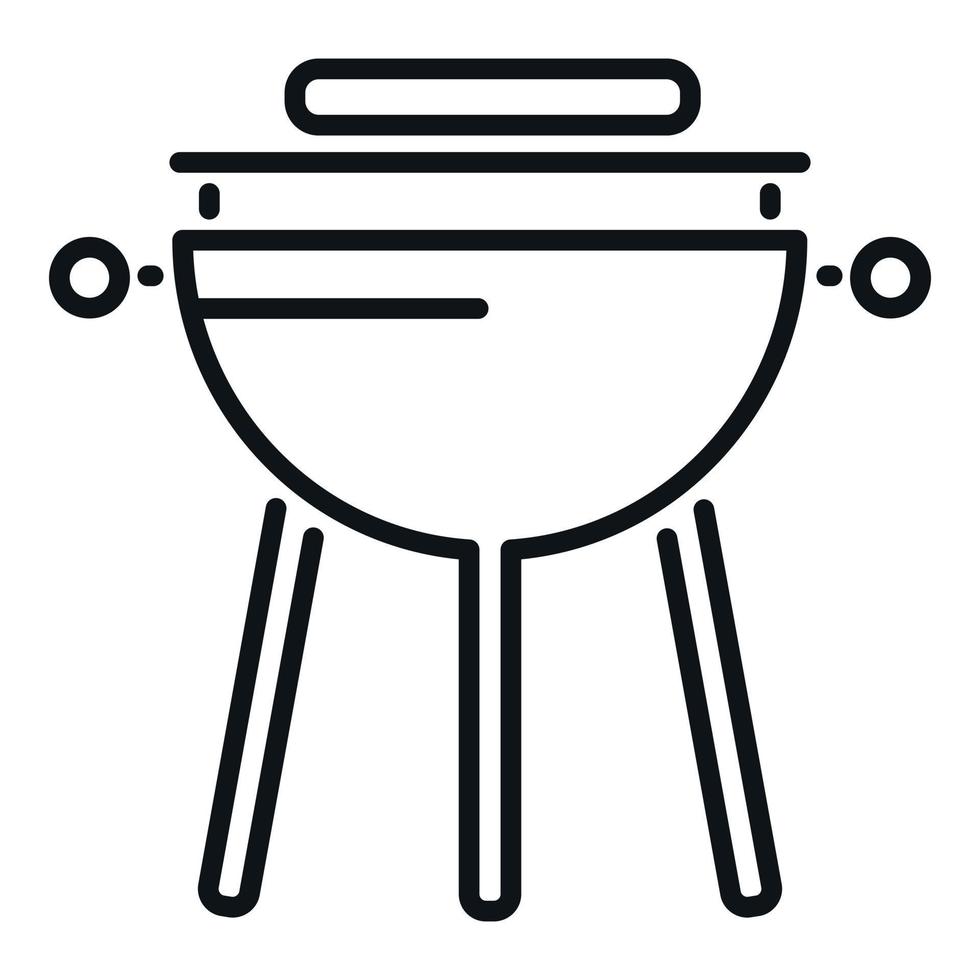 un barbecue icône contour vecteur. Viande gril vecteur