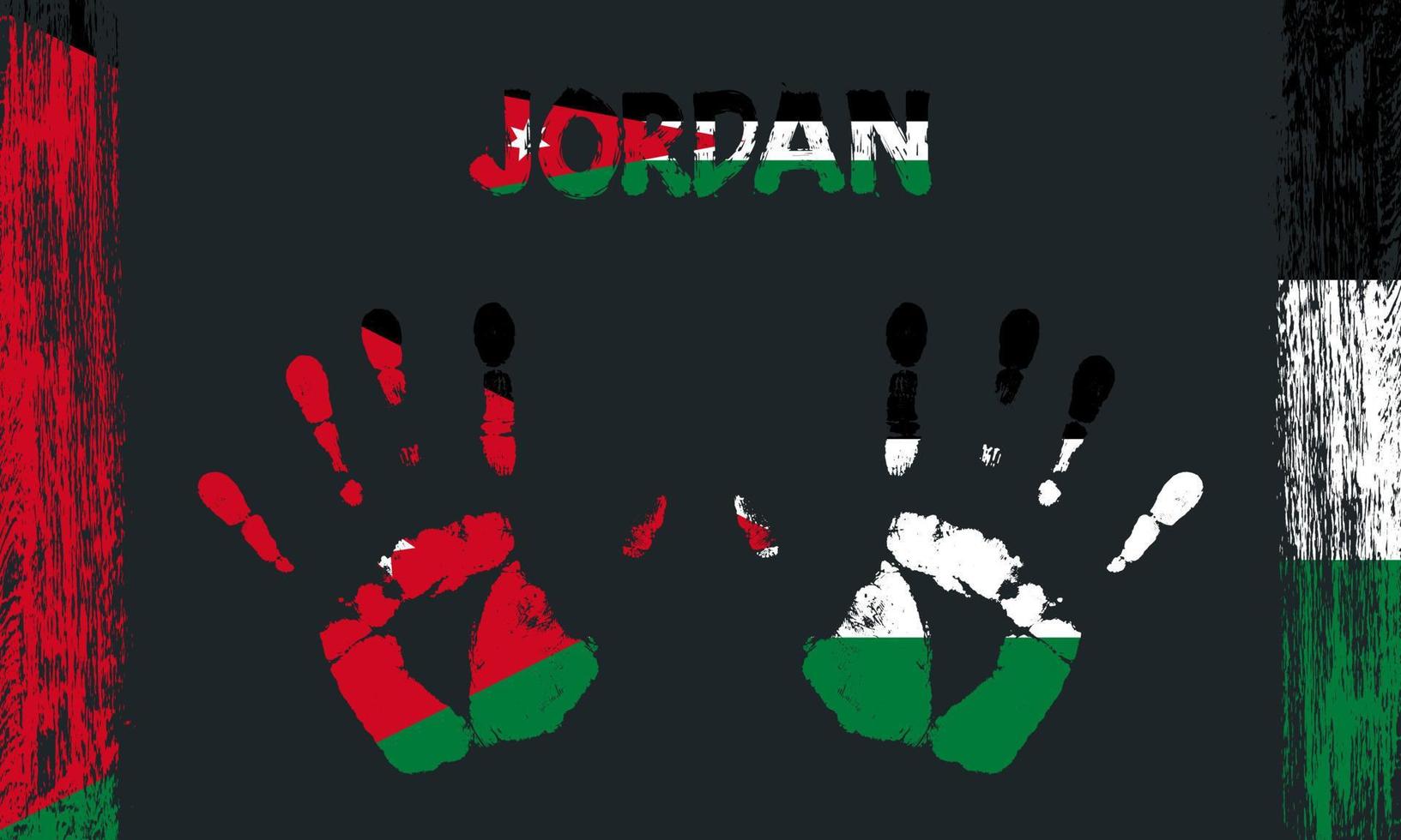 vecteur drapeau de Jordan avec une paume