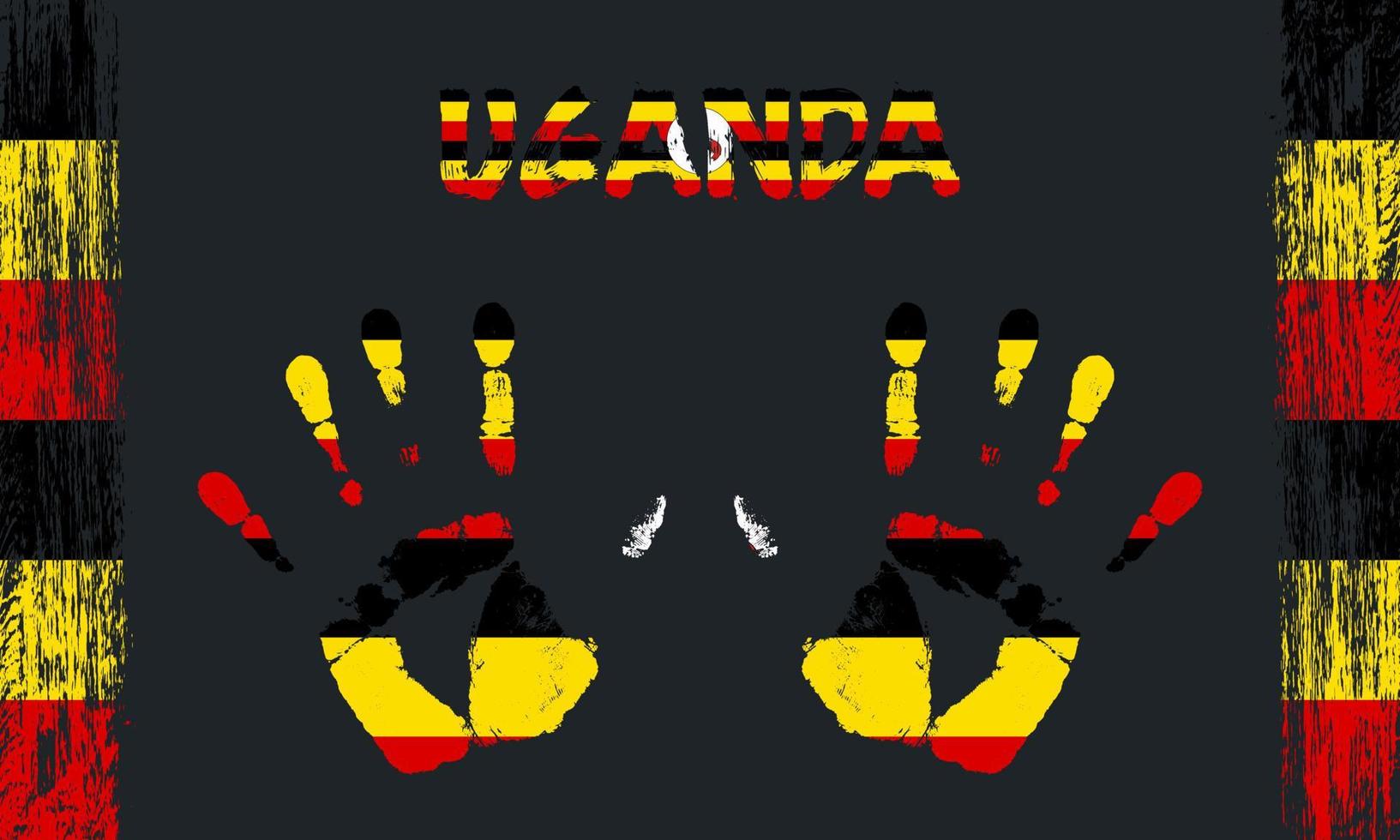 vecteur drapeau de Ouganda avec une paume