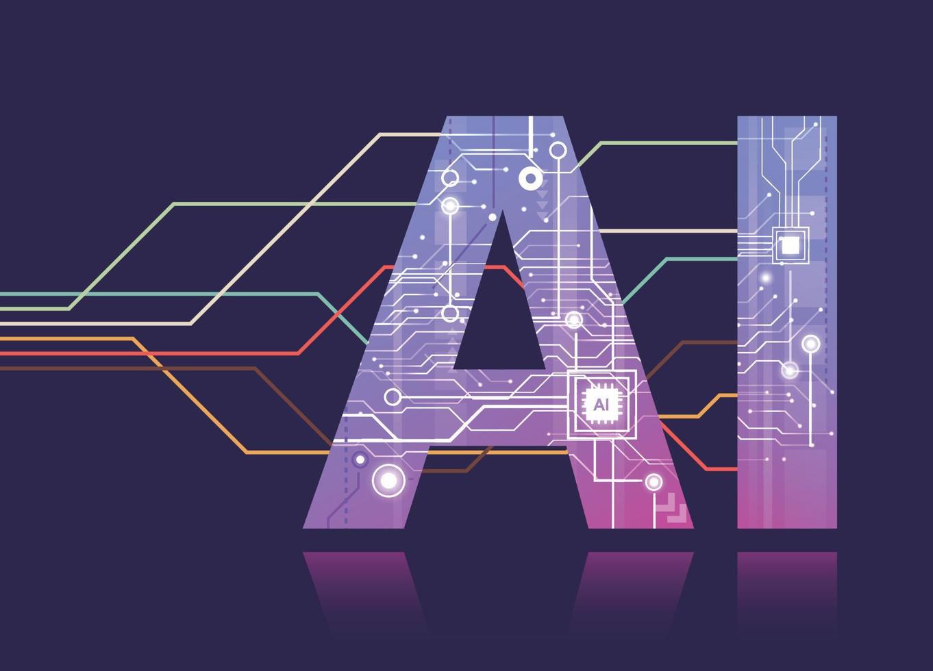 ai alphabet avoir un mise à jour avec technologie planches science fiction Publier conception vecteur