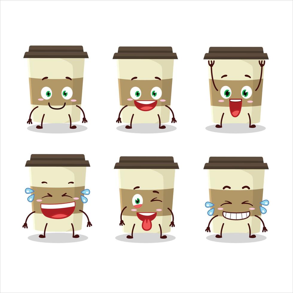 dessin animé personnage de café tasse avec sourire expression vecteur