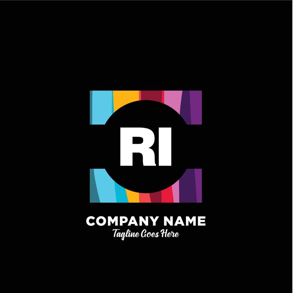 ri initiale logo avec coloré modèle vecteur. vecteur