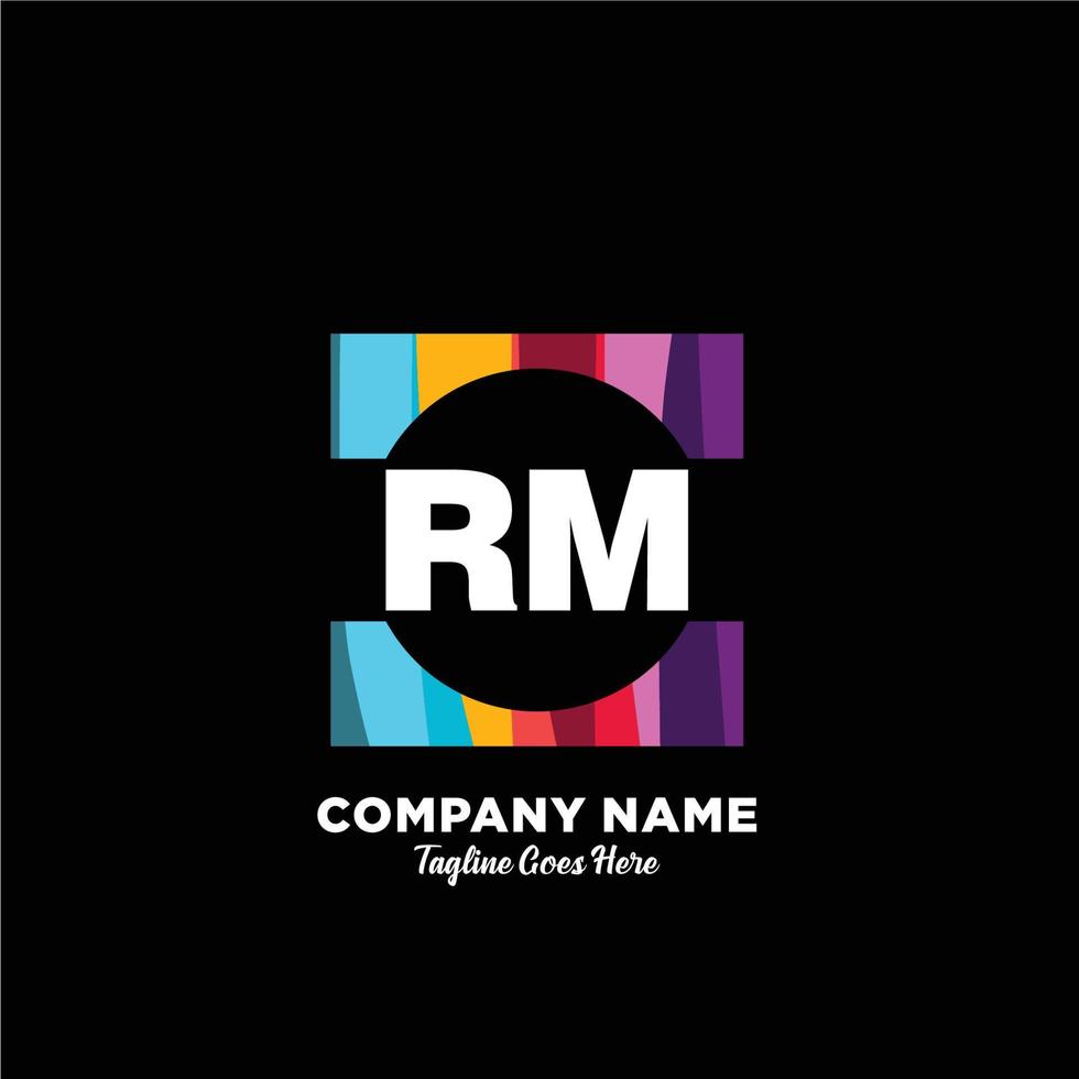 rm initiale logo avec coloré modèle vecteur. vecteur