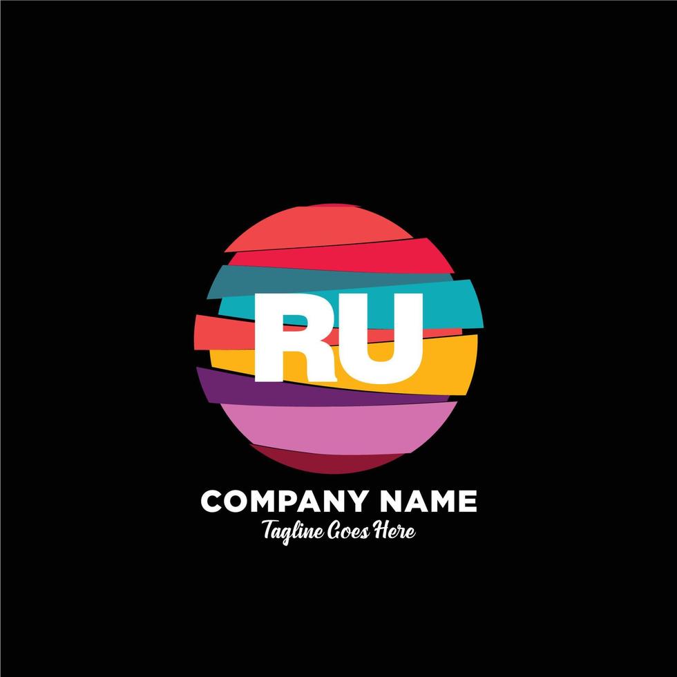 ru initiale logo avec coloré modèle vecteur. vecteur