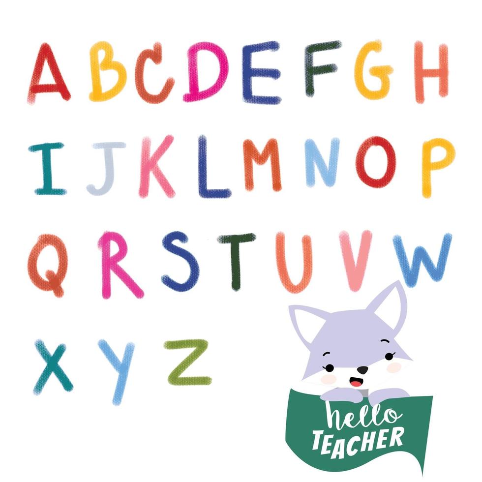 alphabet mignon de a à z vecteur