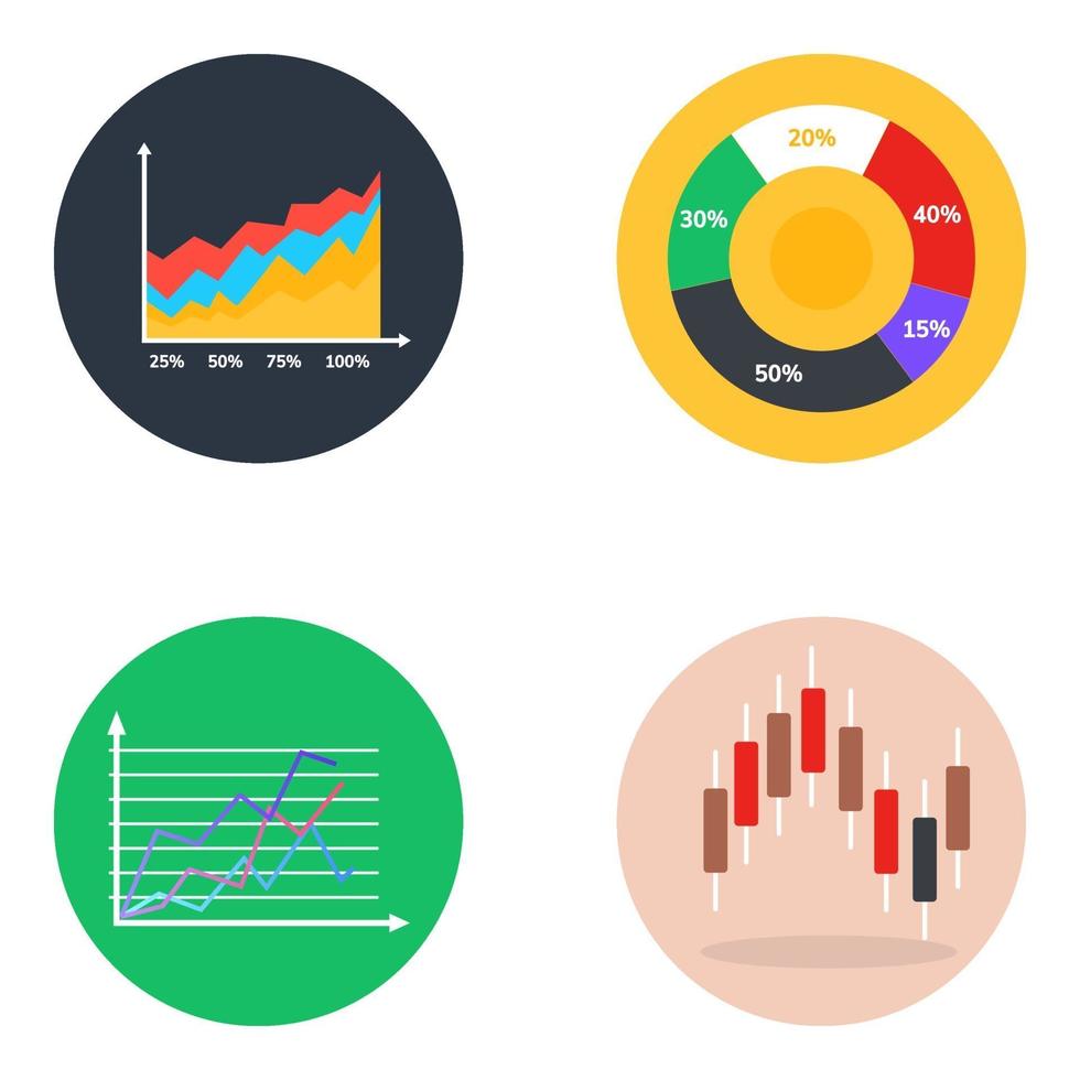 statistiques commerciales et graphiques vecteur