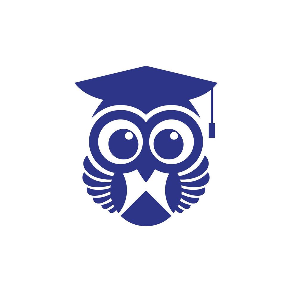 hibou logo sage oiseau logo hibou symbole logo pour éducation a4 vecteur