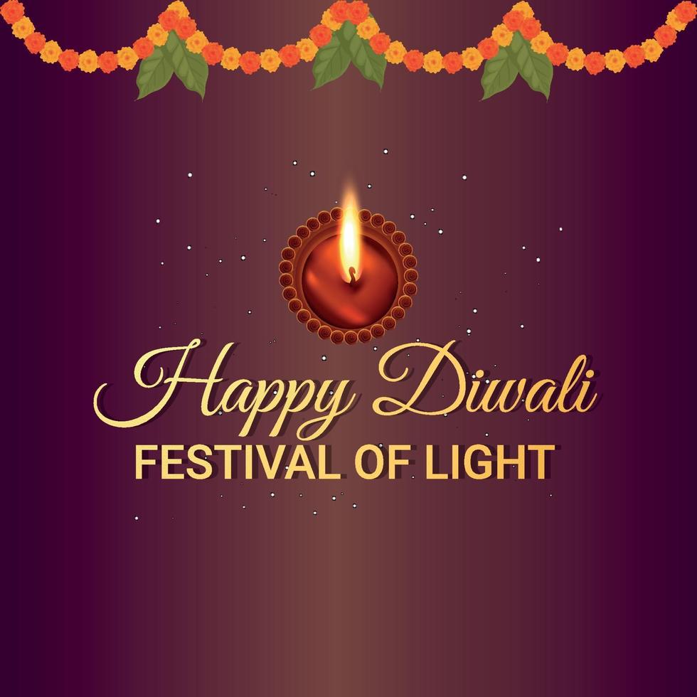 joyeux festival indien de diwali, joyeux diwali le festival de la lumière vecteur