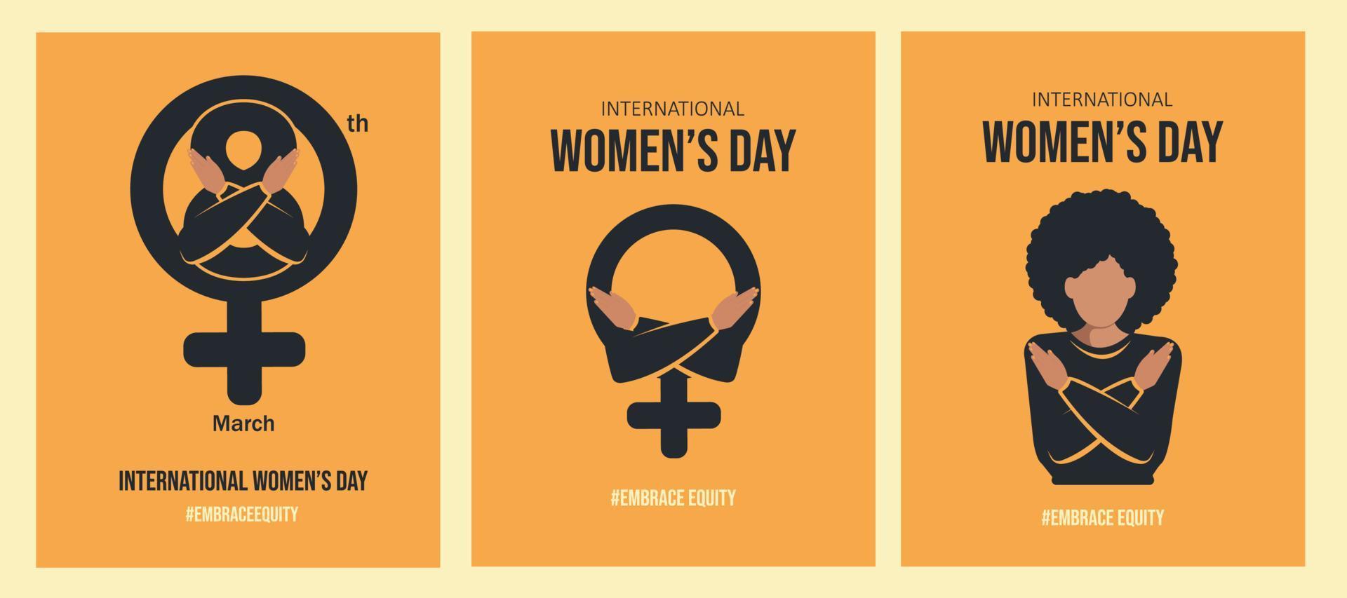 affiche dévoué à international aux femmes journée vecteur