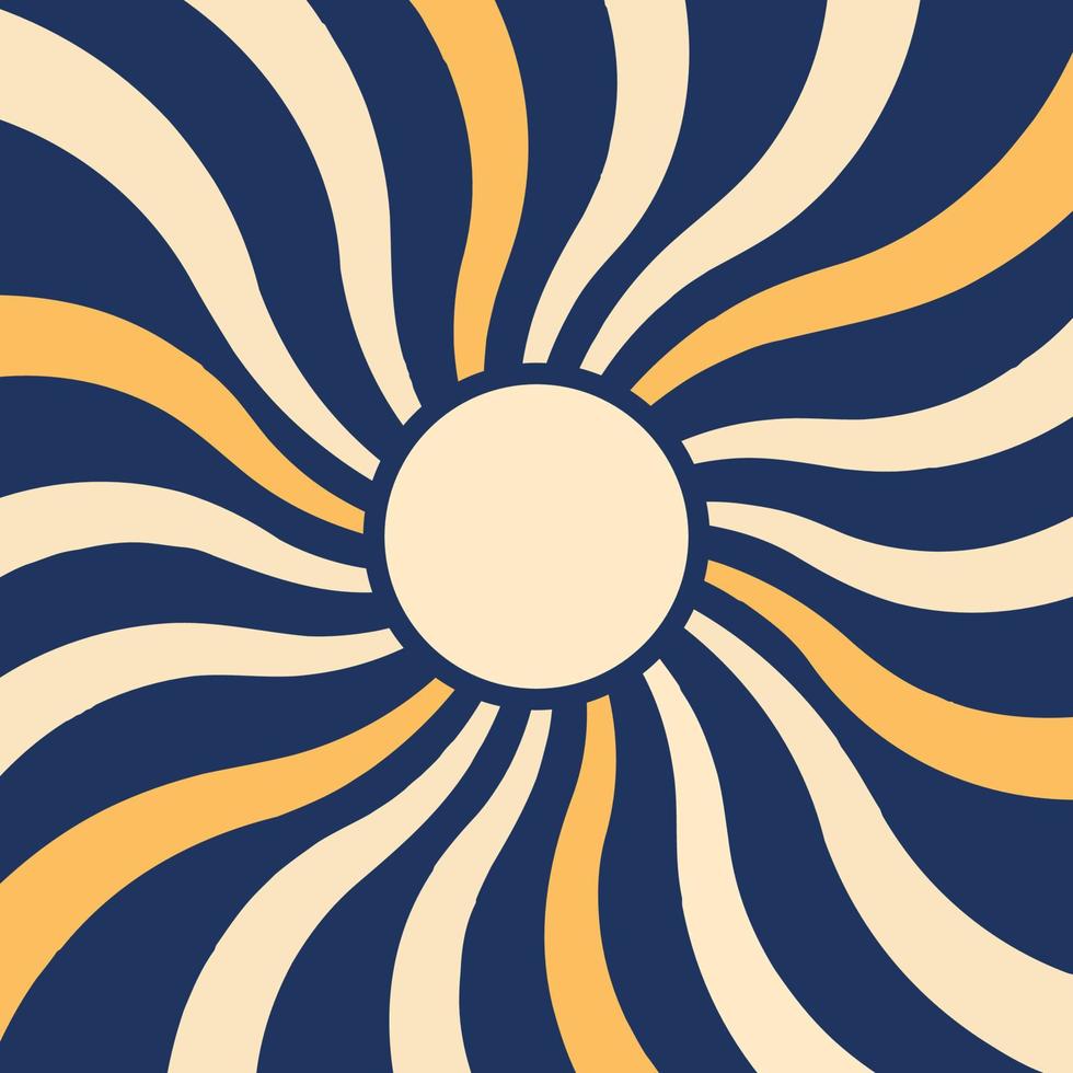 rétro vague mouvement d'horlogerie Soleil affiche dans années 70, Années 80 rétro style. vecteur illustration. rétro couleurs