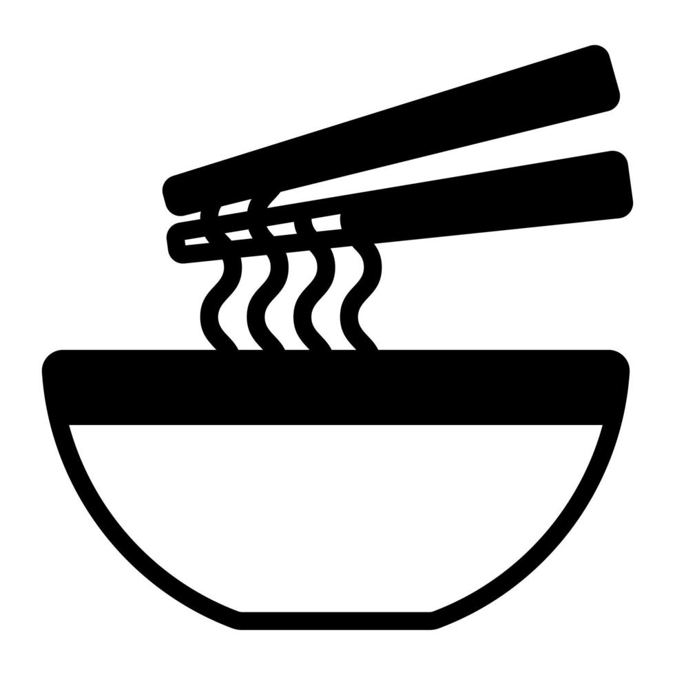 nouilles bol avec baguettes vecteur conception dans moderne style