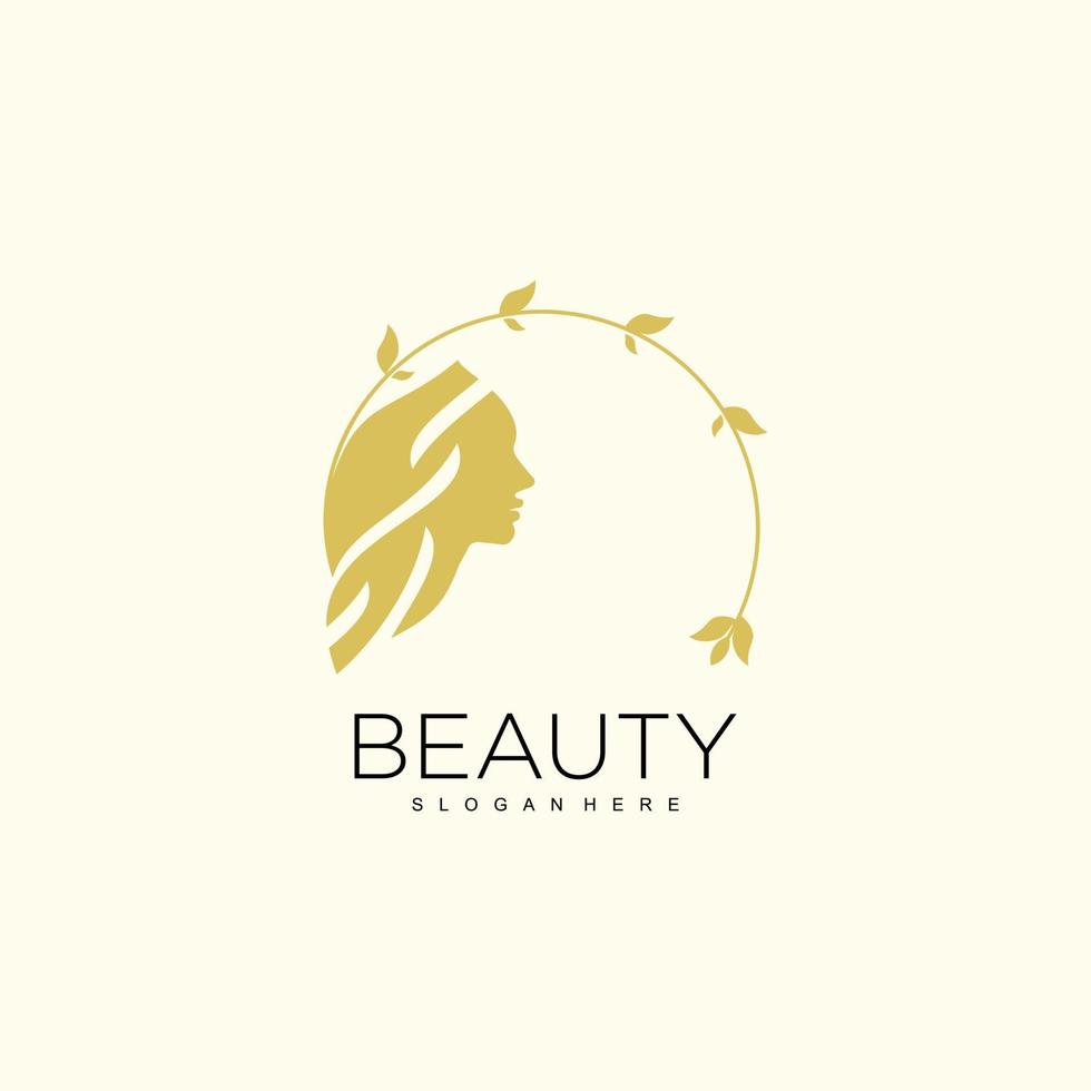 beauté femme logo conception avec ligne art concept vecteur